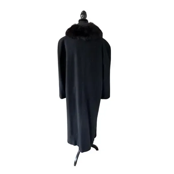 Marvin Richards (Vintage) Wool Coat w/Faux Fur Collar - Size 16 - Picture 3 of 10